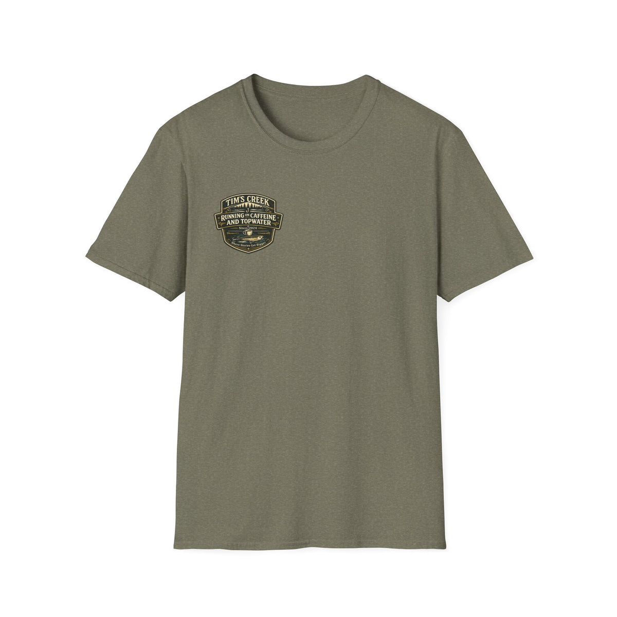 TC Running on Caffeine and Topwater - badge T-Shirt