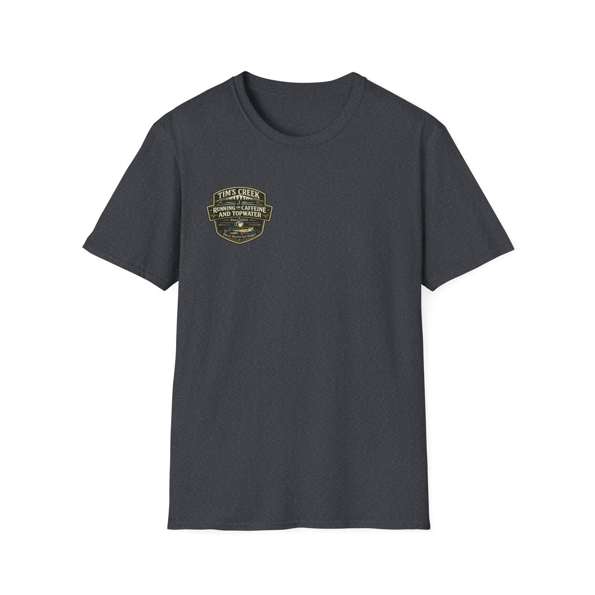 TC Running on Caffeine and Topwater - badge T-Shirt