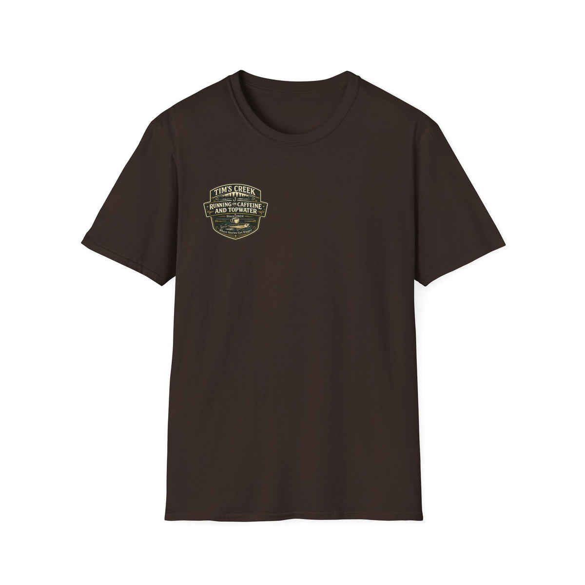 TC Running on Caffeine and Topwater - badge T-Shirt