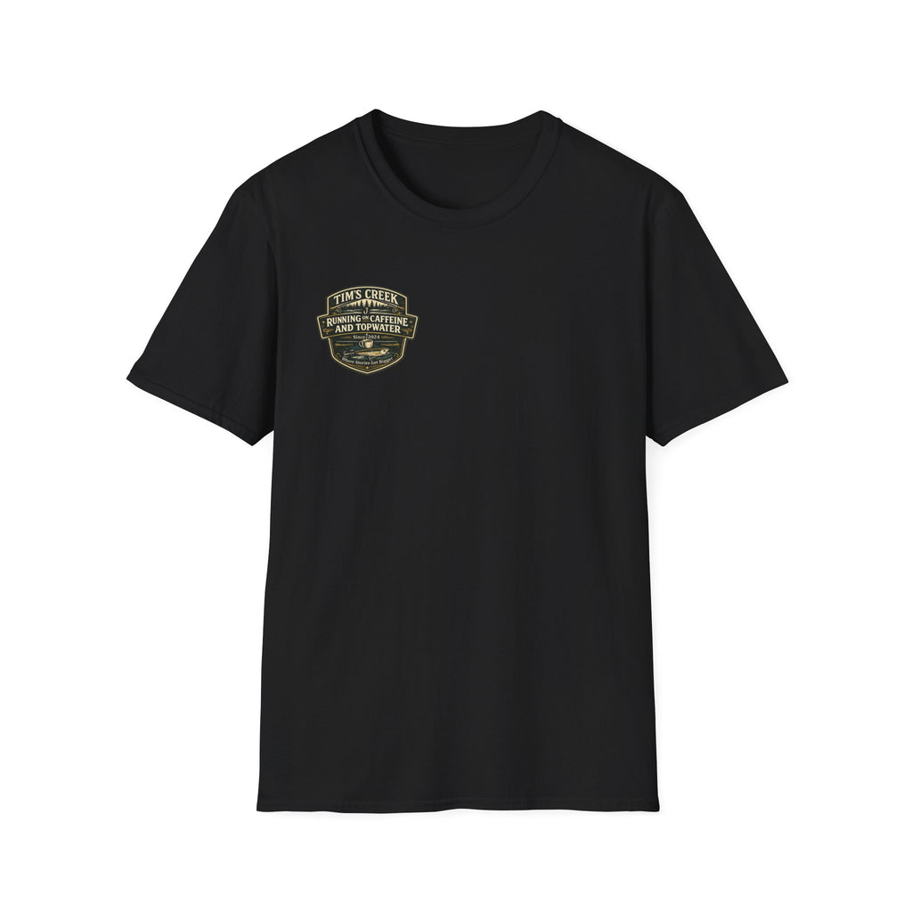 TC Running on Caffeine and Topwater - badge T-Shirt