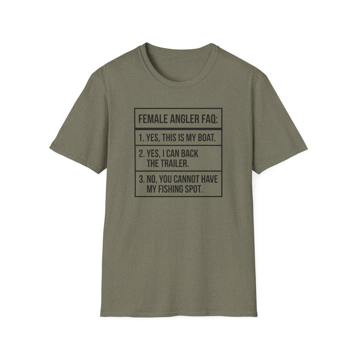Woman - Female Angler FAQ T-Shirt