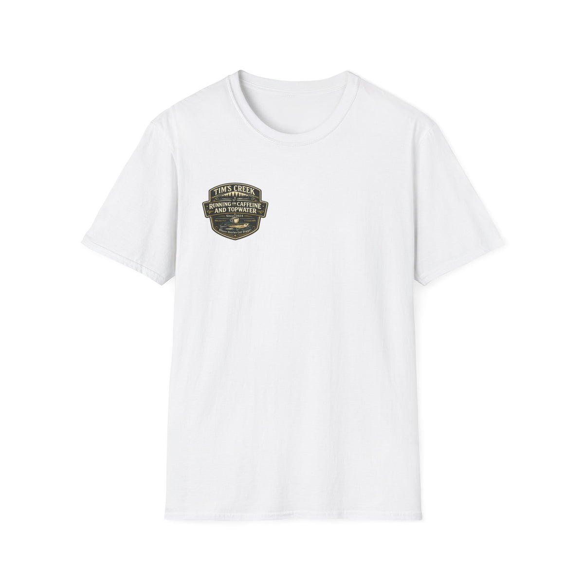TC Running on Caffeine and Topwater - badge T-Shirt
