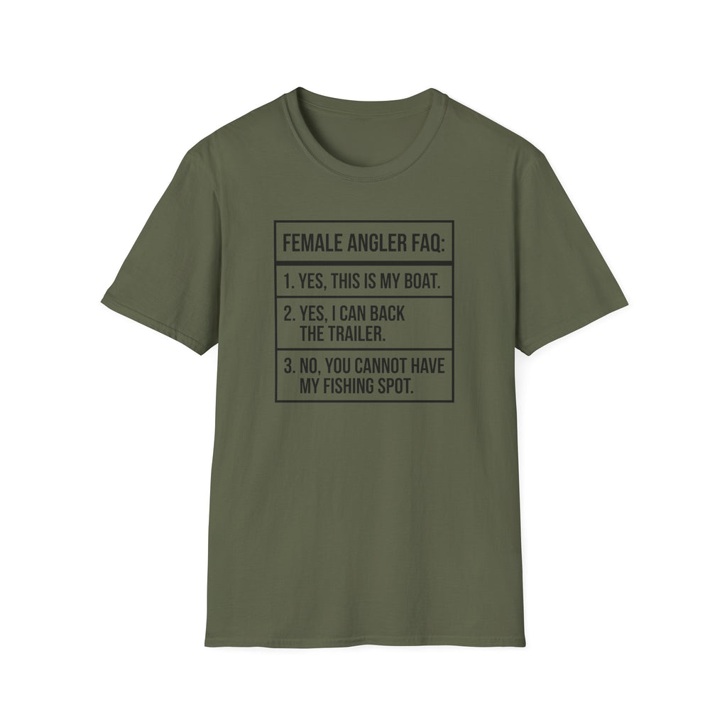Woman - Female Angler FAQ T-Shirt