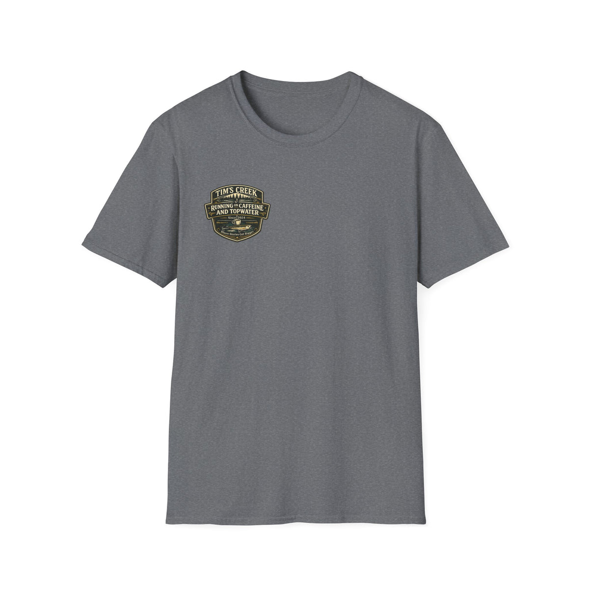 TC Running on Caffeine and Topwater - badge T-Shirt