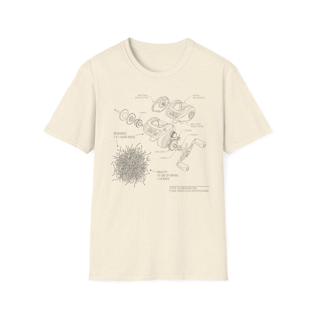 10lbs Grass 1lbs Bass Diagram T-Shirt
